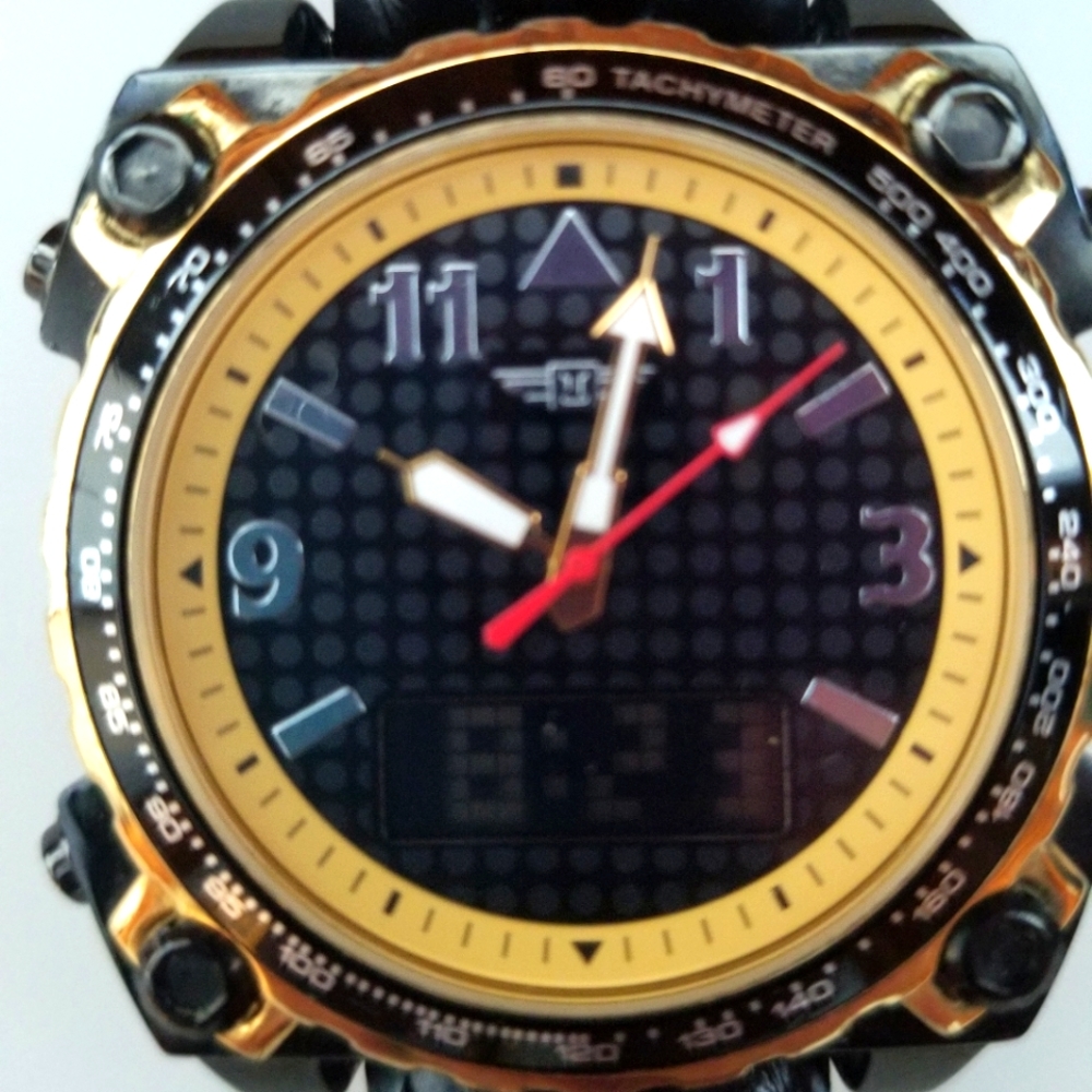 Invicta Men Watch black leather band